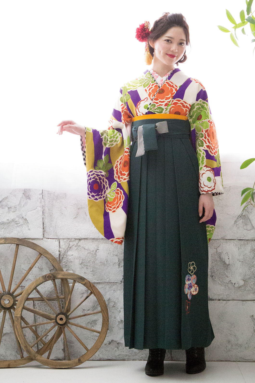 JS紫とからしリサ＆JS緑ひもS | 福岡・北九州・山口の卒業式の袴 